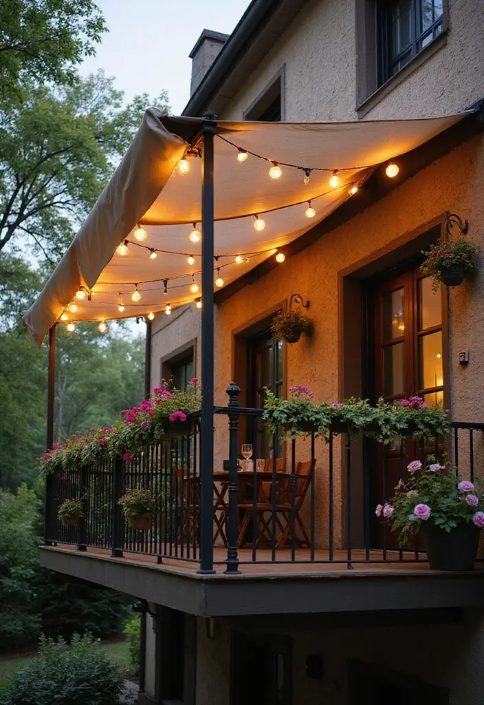 29 First Floor Balcony Ideas That Feel Elegant & Breezy 27 29 First Floor Balcony Ideas That Feel Elegant & Breezy - 27. Elegant Canopy