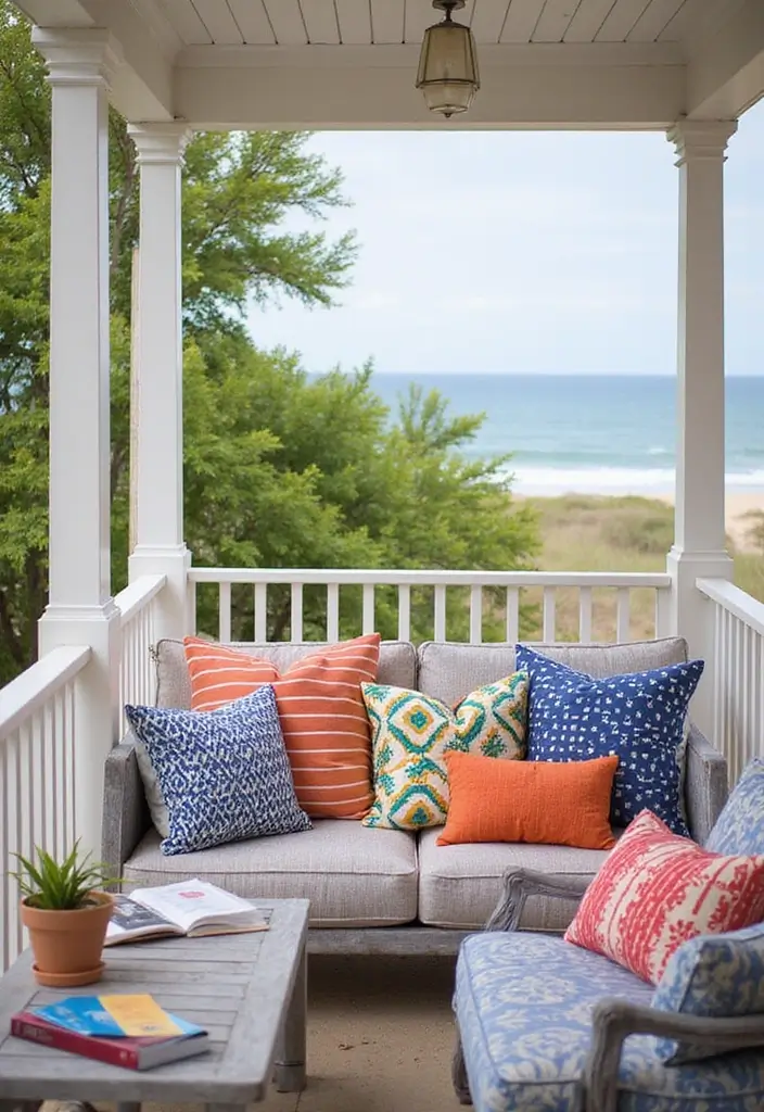 29 First Floor Balcony Ideas That Feel Elegant & Breezy 7 29 First Floor Balcony Ideas That Feel Elegant & Breezy - 7. Colorful Accent Pillows