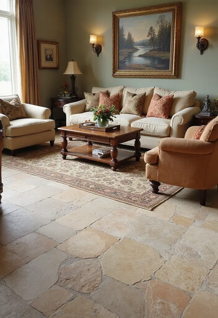 29 Floor Designs That Transform Any Room Into Chic Spaces 14 29 Floor Designs That Transform Any Room Into Chic Spaces - 14. Natural Stone Luxury