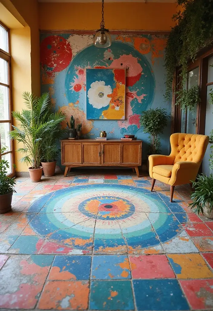 29 Floor Designs That Transform Any Room Into Chic Spaces 19 29 Floor Designs That Transform Any Room Into Chic Spaces - 19. Artful Floor Murals