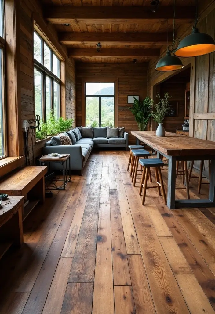 29 Floor Designs That Transform Any Room Into Chic Spaces 2 29 Floor Designs That Transform Any Room Into Chic Spaces - 2. Reclaimed Wood Warmth