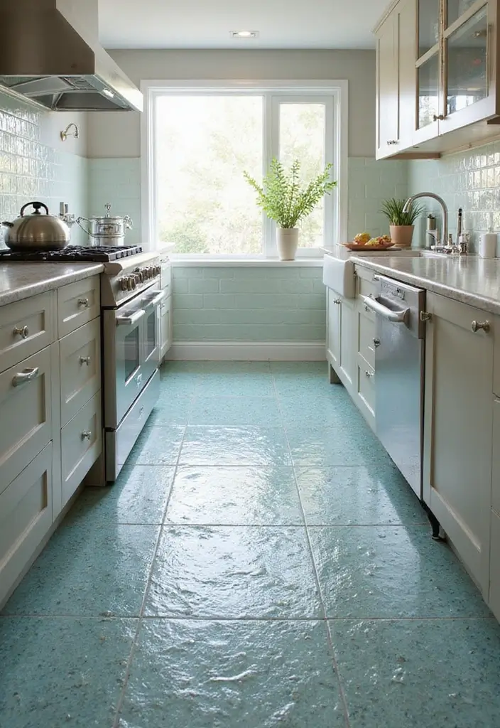 29 Floor Ideas That Inspire Every Room In The House 16 29 Floor Ideas That Inspire Every Room In The House - 16. Recycled Glass Tiles