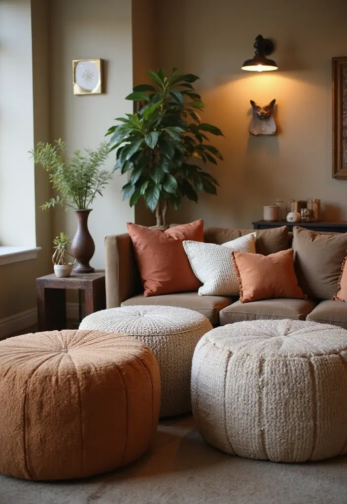 29 Floor Seating Ideas That Make Small Spaces Work 12 29 Floor Seating Ideas That Make Small Spaces Work - 12. Ottoman Seating