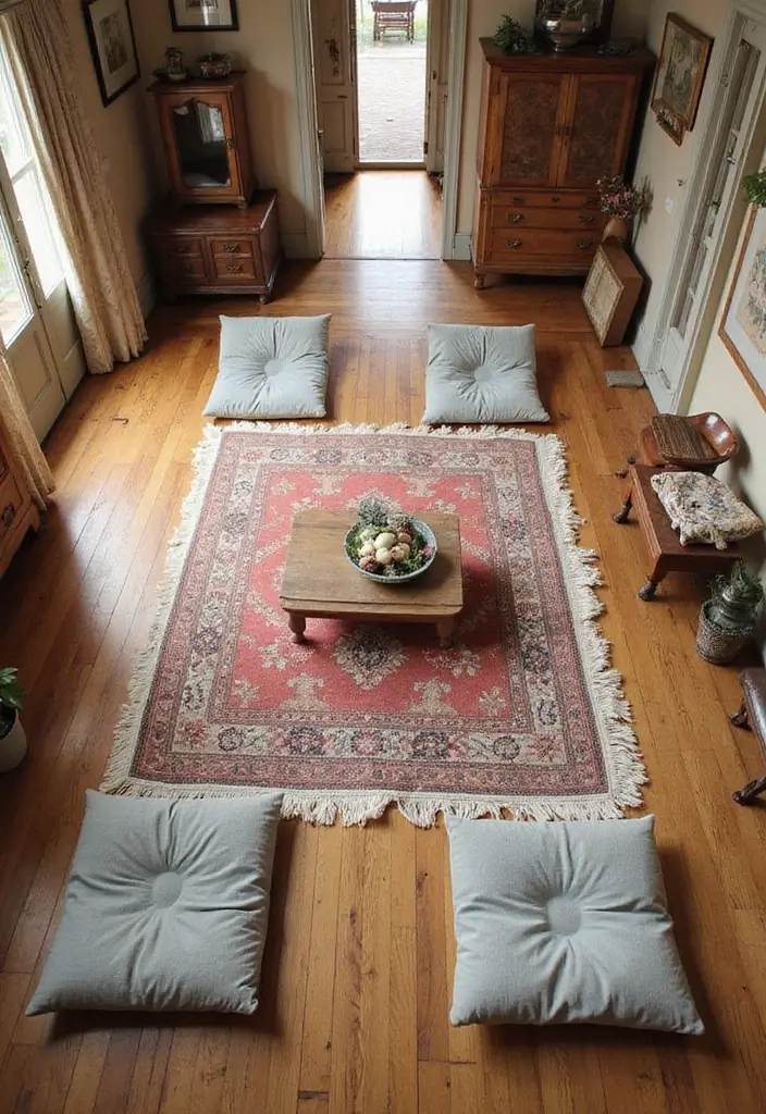 29 Floor Seating Ideas That Make Small Spaces Work 25 29 Floor Seating Ideas That Make Small Spaces Work - 25. Open Floor Plan with Floor Seating