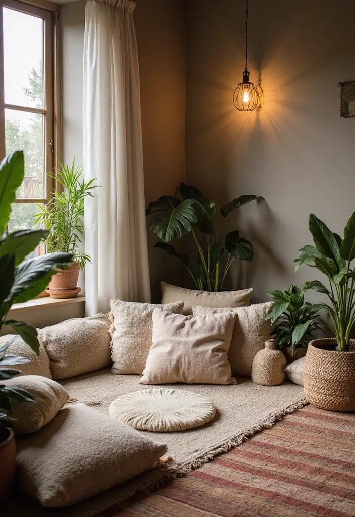 29 Floor Seating Ideas That Make Small Spaces Work 26 29 Floor Seating Ideas That Make Small Spaces Work - 26. Cozy Corner with Floor Seating