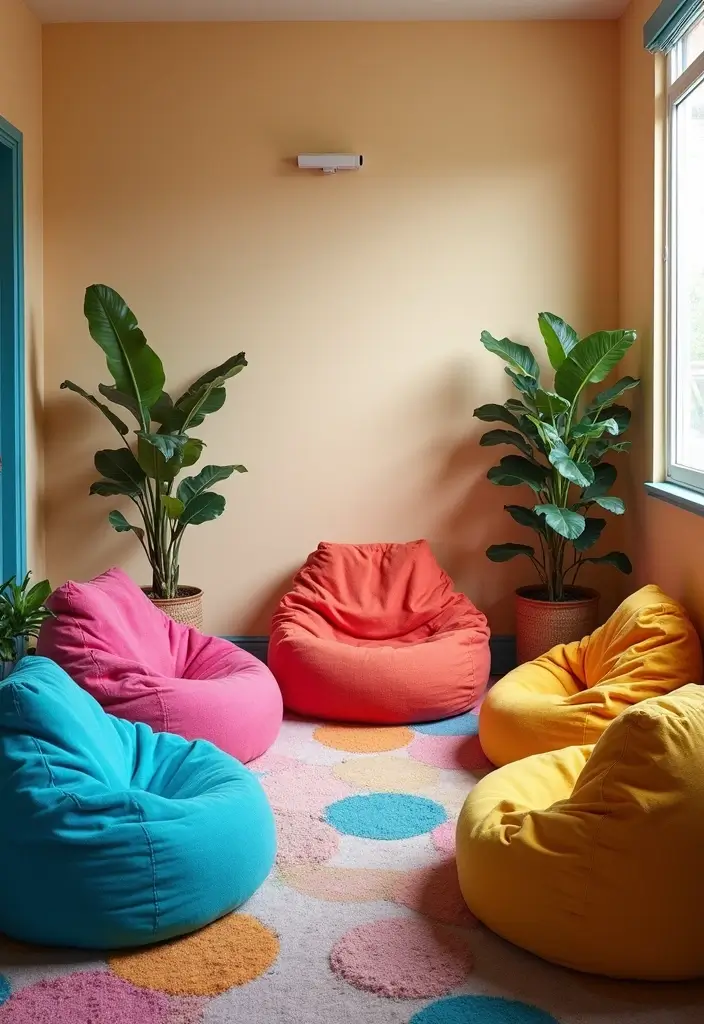 29 Floor Seating Ideas That Make Small Spaces Work 6 29 Floor Seating Ideas That Make Small Spaces Work - 6. Bean Bags for Casual Comfort