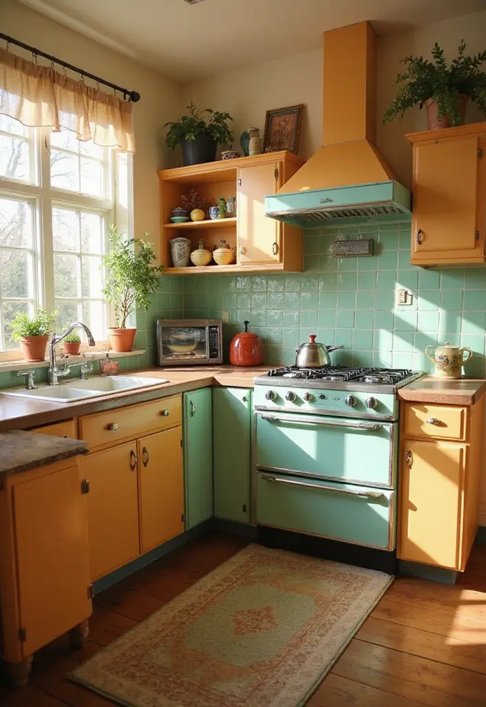 29 Kitchen Floor Plans That Maximize Function & Flow 11 29 Kitchen Floor Plans That Maximize Function & Flow - 11. Vintage Charm in Small Kitchens