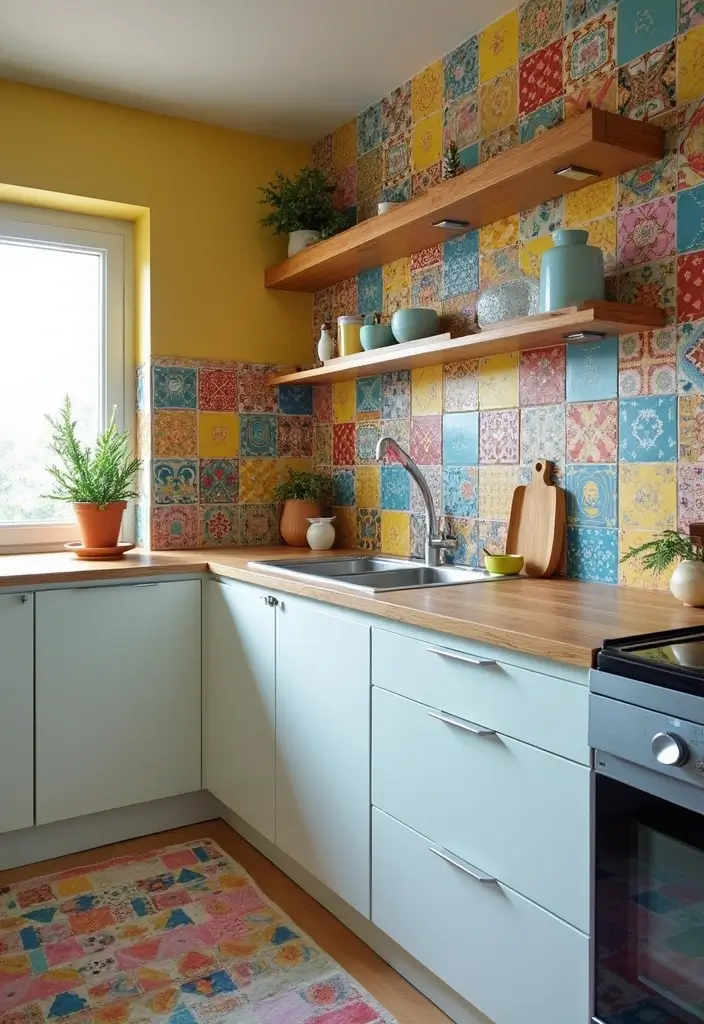 29 Kitchen Floor Plans That Maximize Function & Flow 13 29 Kitchen Floor Plans That Maximize Function & Flow - 13. Colorful Backsplashes for a Pop of Personality