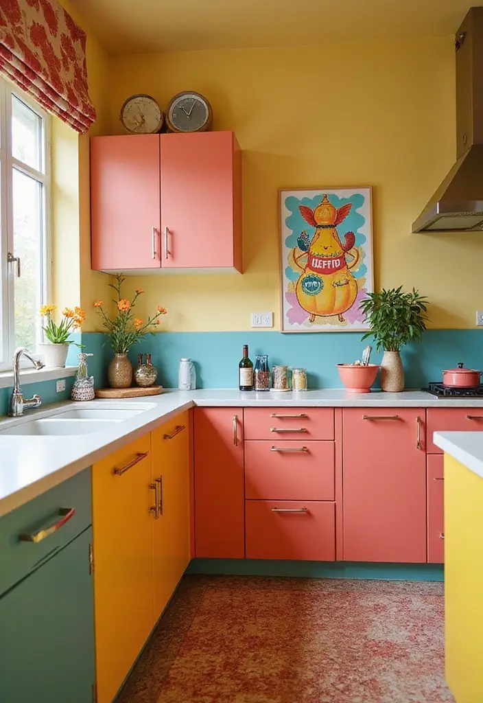 29 Kitchen Floor Plans That Maximize Function & Flow 22 29 Kitchen Floor Plans That Maximize Function & Flow - 22. Bright and Colorful Kitchens for Joyful Cooking