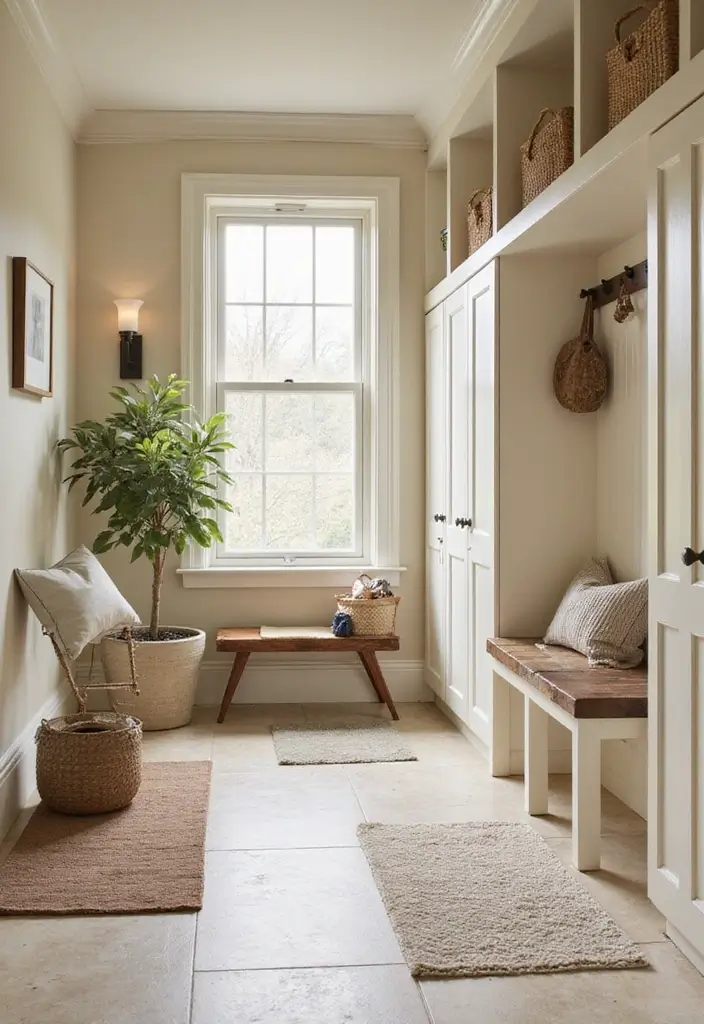 29 Mudroom Floor Inspirations That Balance Function & Style 1 29 Mudroom Floor Inspirations That Balance Function & Style - 1. Classic Tile Elegance