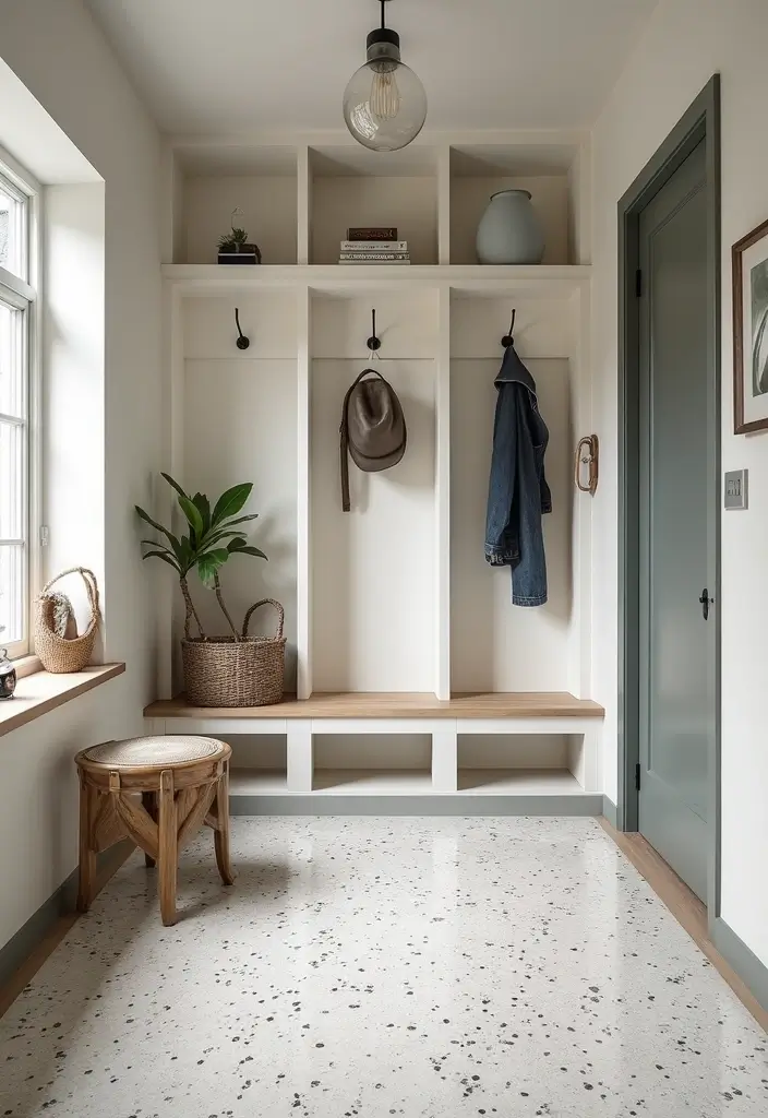 29 Mudroom Floor Inspirations That Balance Function & Style 14 29 Mudroom Floor Inspirations That Balance Function & Style - 14. Trendy Terrazzo