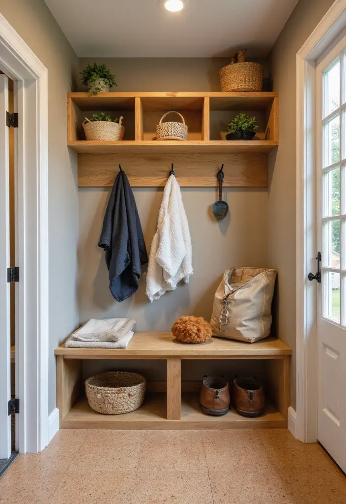 29 Mudroom Floor Inspirations That Balance Function & Style 2 29 Mudroom Floor Inspirations That Balance Function & Style - 2. Cozy Cork Flooring