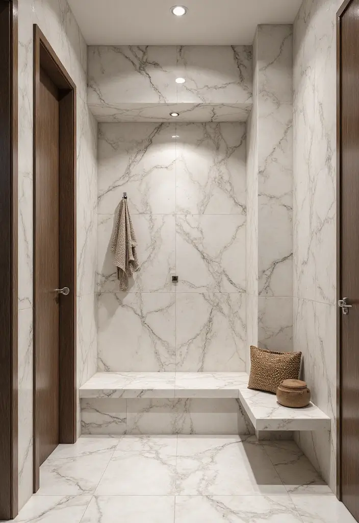 29 Mudroom Floor Inspirations That Balance Function & Style 28 29 Mudroom Floor Inspirations That Balance Function & Style - 28. Beautiful Marble Tiles