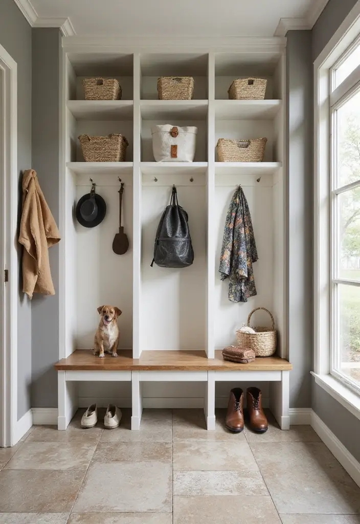 29 Mudroom Floor Inspirations That Balance Function & Style 4 29 Mudroom Floor Inspirations That Balance Function & Style - 4. Stylish Vinyl Tiles