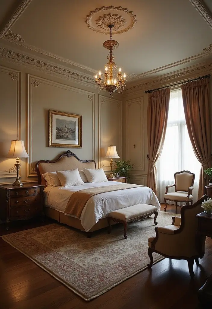 29 Wooden Floor Bedroom Designs That Never Go Out of Style 18 29 Wooden Floor Bedroom Designs That Never Go Out of Style - 18. Classic Elegance