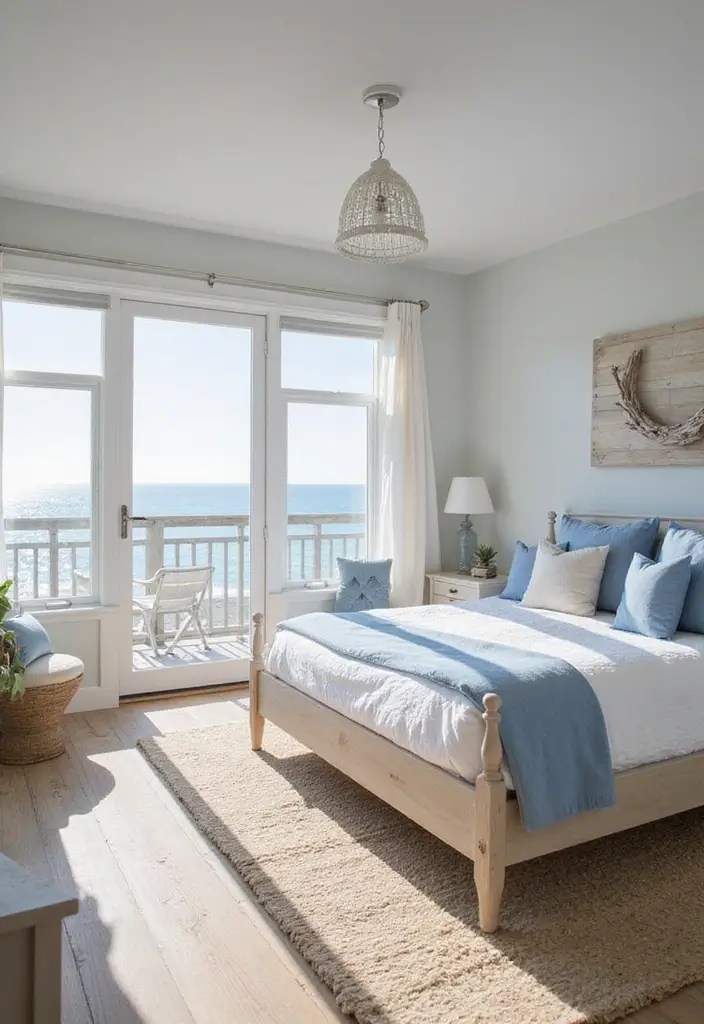 29 Wooden Floor Bedroom Designs That Never Go Out of Style 8 29 Wooden Floor Bedroom Designs That Never Go Out of Style - 8. Coastal Retreat