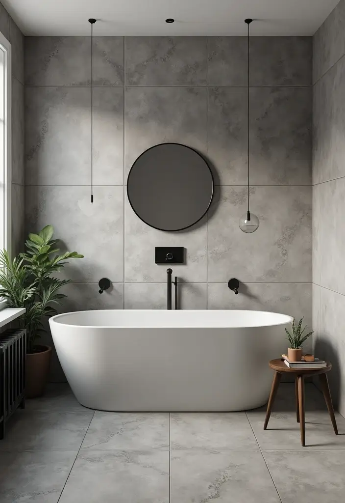 30 Bathroom Grey Floor Designs That Feel Sleek 10 30 Bathroom Grey Floor Designs That Feel Sleek - 10. Urban Grey Vinyl Tiles