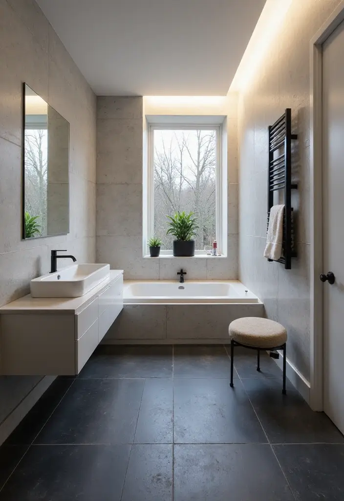30 Bathroom Grey Floor Designs That Feel Sleek 2 30 Bathroom Grey Floor Designs That Feel Sleek - 2. Charcoal Slate Flooring