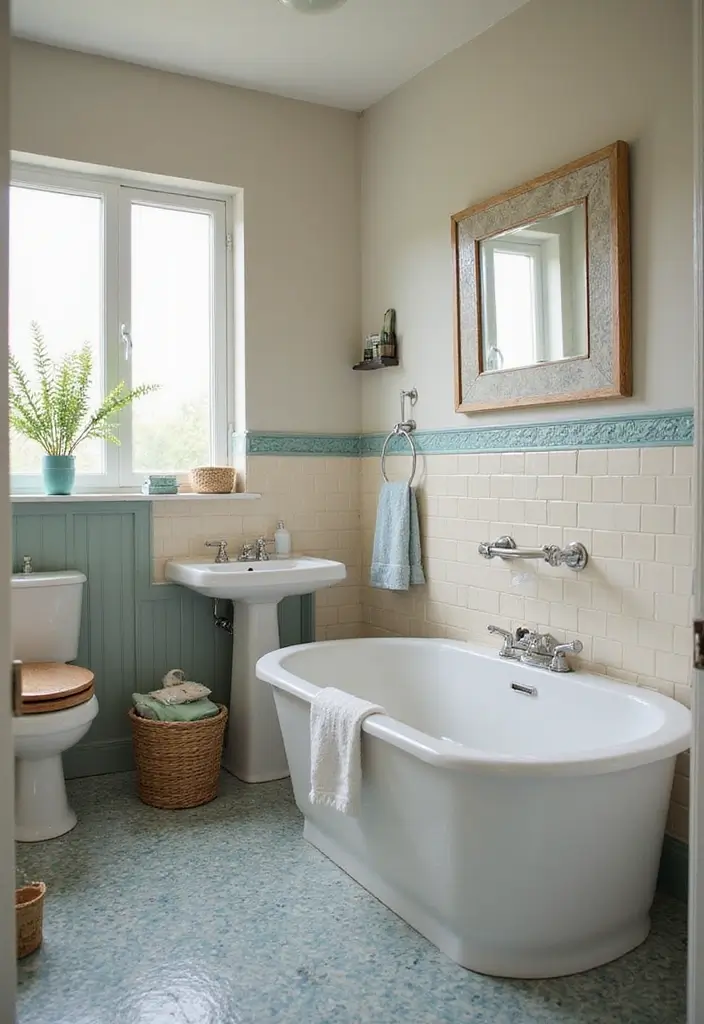 30 Bathroom Grey Floor Designs That Feel Sleek 23 30 Bathroom Grey Floor Designs That Feel Sleek - 23. Soft Grey Linoleum