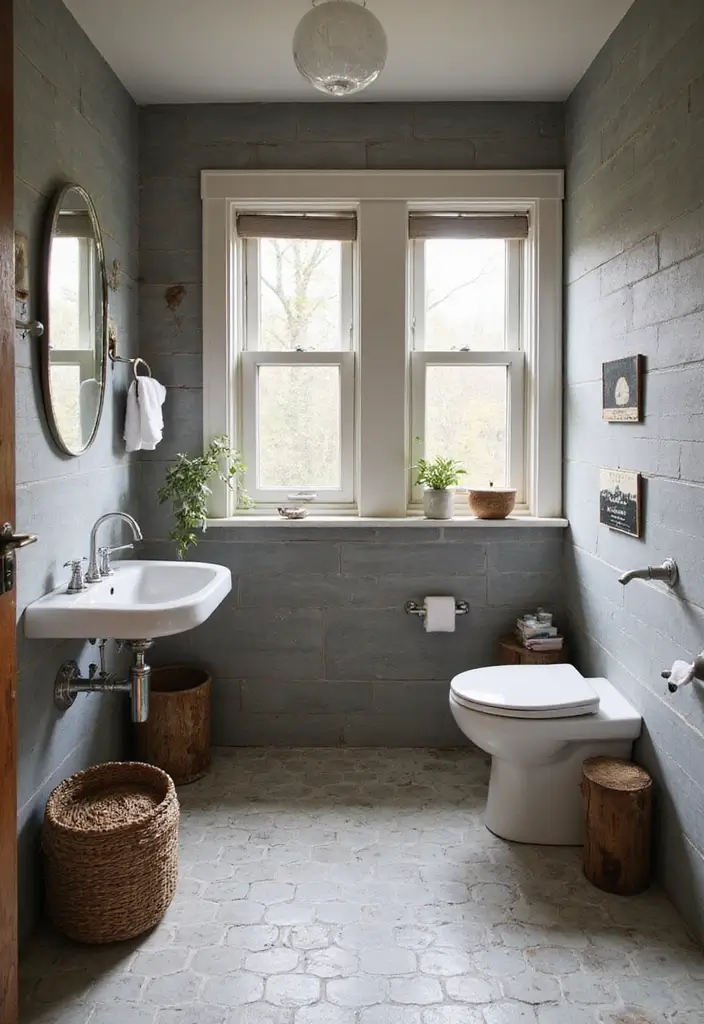 30 Bathroom Grey Floor Designs That Feel Sleek 24 30 Bathroom Grey Floor Designs That Feel Sleek - 24. Grey Farmhouse Tile