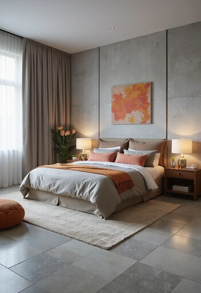 30 Bedroom Floor Tile Ideas That Look Fresh & Modern 14 30 Bedroom Floor Tile Ideas That Look Fresh & Modern - 14. Calming Gray Tones