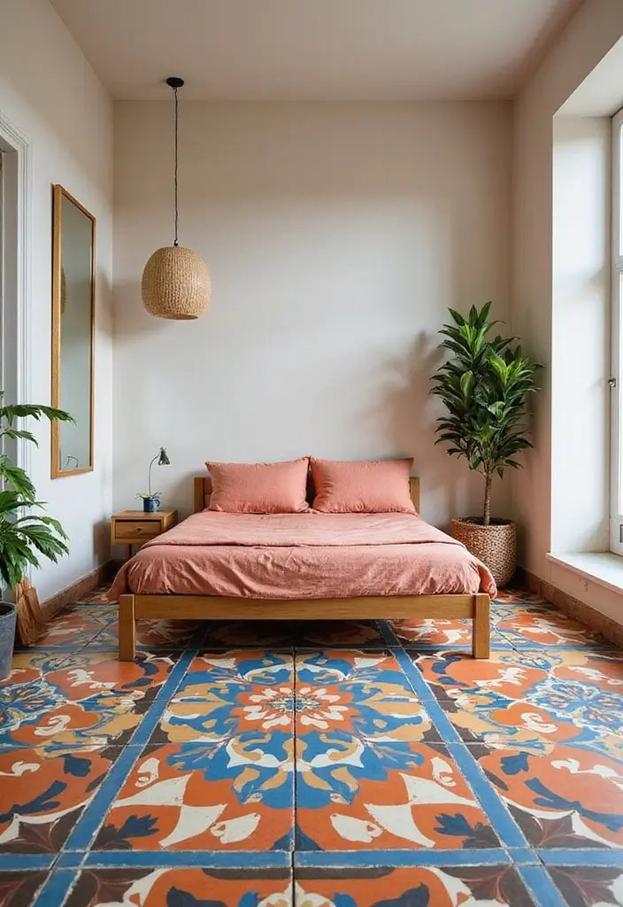 30 Bedroom Floor Tile Ideas That Look Fresh & Modern 2 30 Bedroom Floor Tile Ideas That Look Fresh & Modern - 2. Bold Geometric Patterns