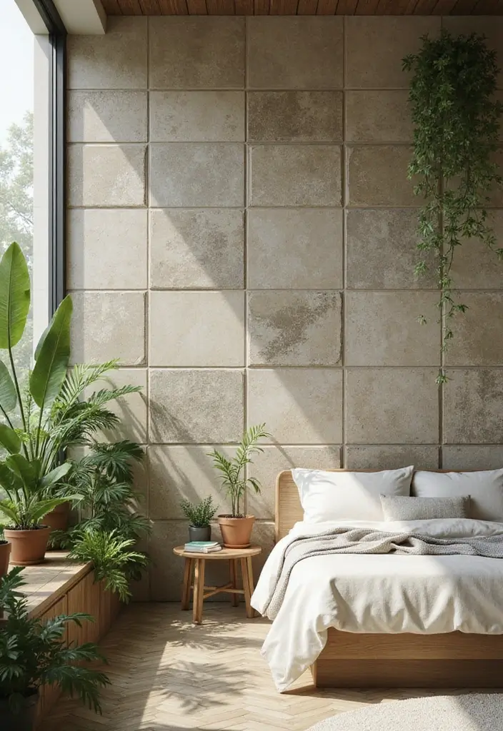 30 Bedroom Floor Tile Ideas That Look Fresh & Modern 30 30 Bedroom Floor Tile Ideas That Look Fresh & Modern - 30. Natural Themed Biophilic Tiles