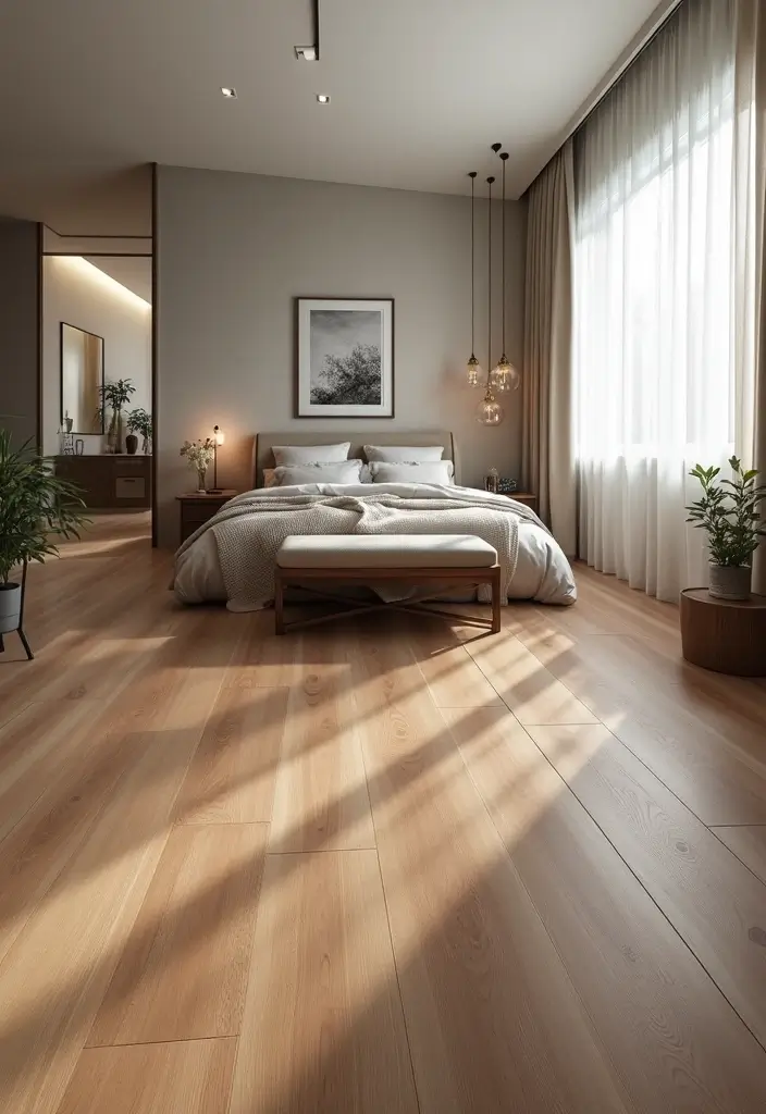 30 Bedroom Floor Tile Ideas That Look Fresh & Modern 7 30 Bedroom Floor Tile Ideas That Look Fresh & Modern - 7. Soft, Luxurious Vinyl Tiles