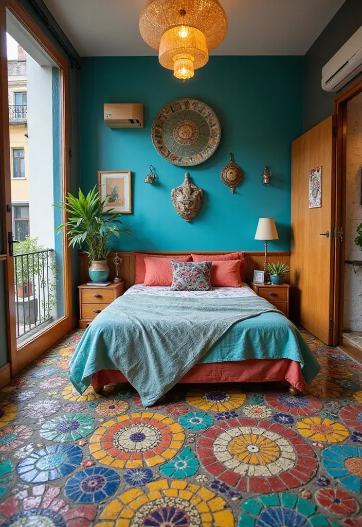 30 Bedroom Floor Tile Ideas That Look Fresh & Modern 8 30 Bedroom Floor Tile Ideas That Look Fresh & Modern - 8. Artistic Mosaic Tiles