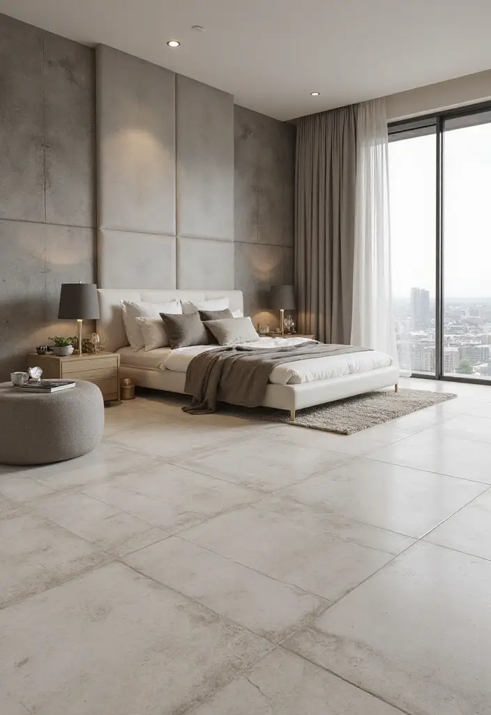 30 Bedroom Floor Tile Ideas That Look Fresh & Modern 9 30 Bedroom Floor Tile Ideas That Look Fresh & Modern - 9. Sleek Porcelain Tiles