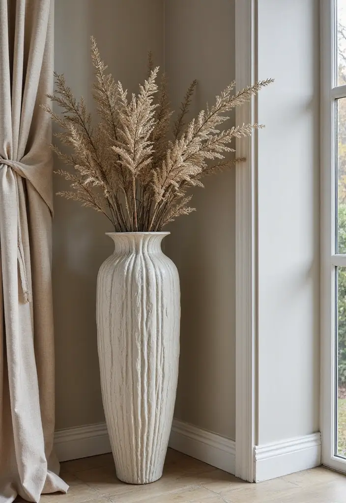 30 Floor Vase Decorating Ideas That Transform Corners 12 30 Floor Vase Decorating Ideas That Transform Corners - 12. Fluted and Textured Vases