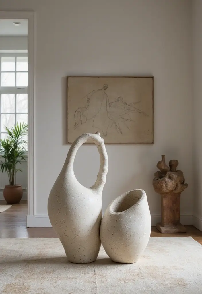 30 Floor Vase Decorating Ideas That Transform Corners 6 30 Floor Vase Decorating Ideas That Transform Corners - 6. Sculptural Floor Vases