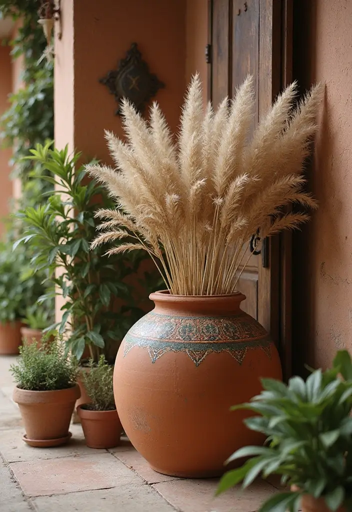 30 Floor Vase Decorating Ideas That Transform Corners 9 30 Floor Vase Decorating Ideas That Transform Corners - 9. Decorated Terracotta Vases