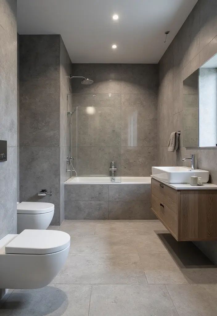 30 Gray Bathroom Floor Tile Inspirations That Add Soft Elegance 18 30 Gray Bathroom Floor Tile Inspirations That Add Soft Elegance - 18. Gray Tiles with Underfloor Heating