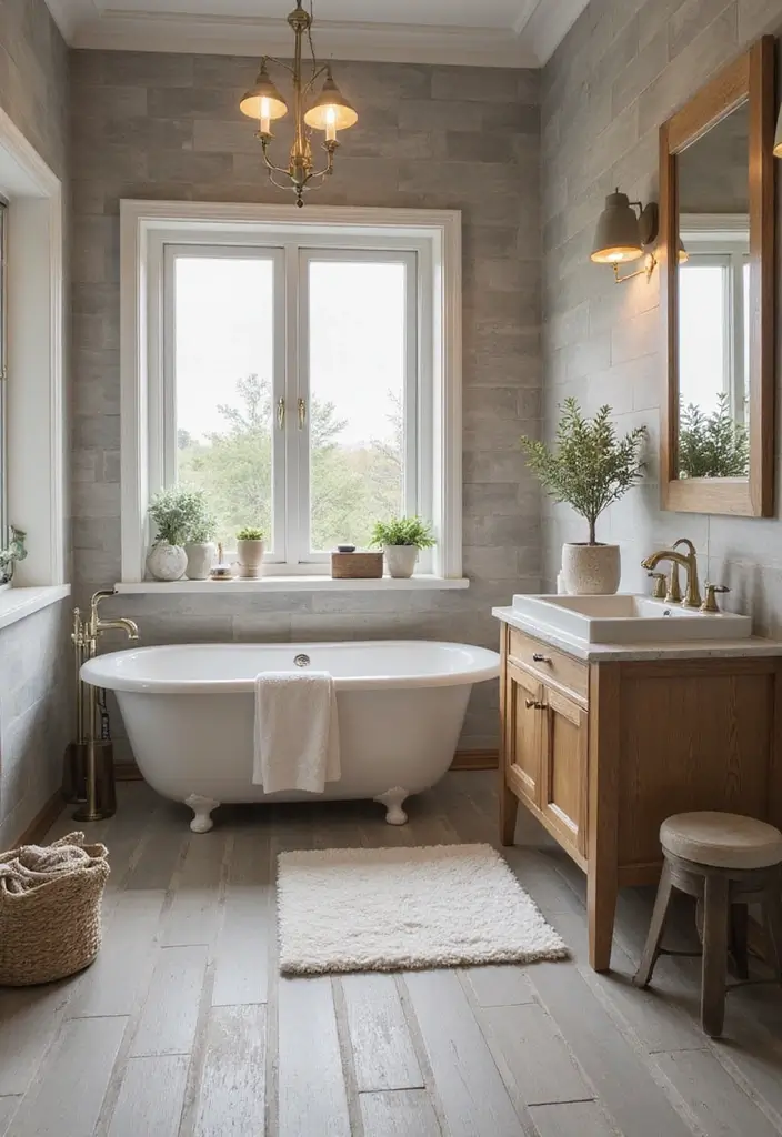 30 Gray Bathroom Floor Tile Inspirations That Add Soft Elegance 4 30 Gray Bathroom Floor Tile Inspirations That Add Soft Elegance - 4. Soft Gray Plank Tiles