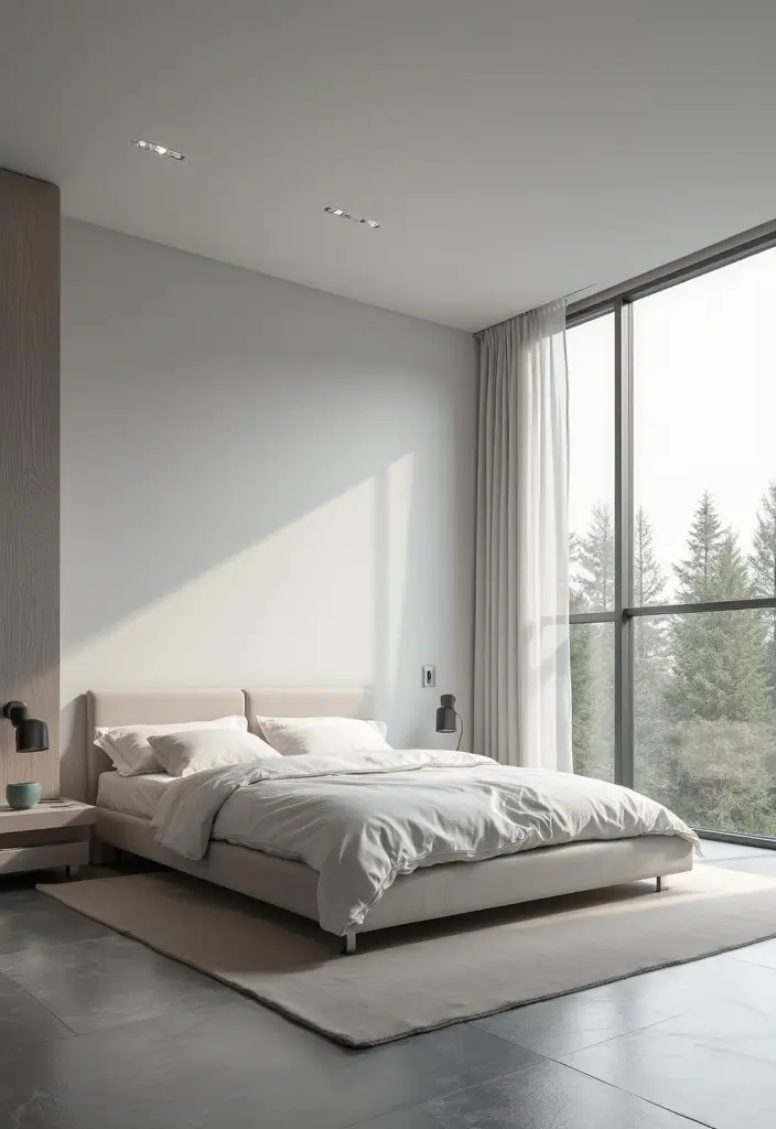 30 Grey Floor Bedroom Ideas That Look Cozy & Calm 10 30 Grey Floor Bedroom Ideas That Look Cozy & Calm - 10. Minimalist Furniture