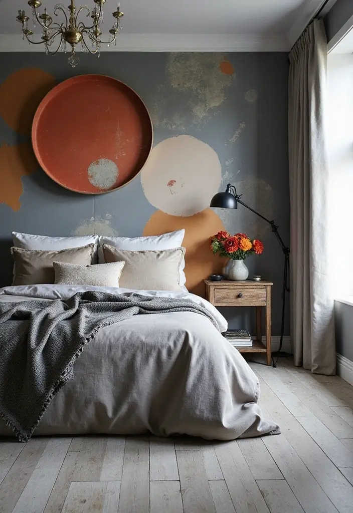 30 Grey Floor Bedroom Ideas That Look Cozy & Calm 9 30 Grey Floor Bedroom Ideas That Look Cozy & Calm - 9. Statement Wall