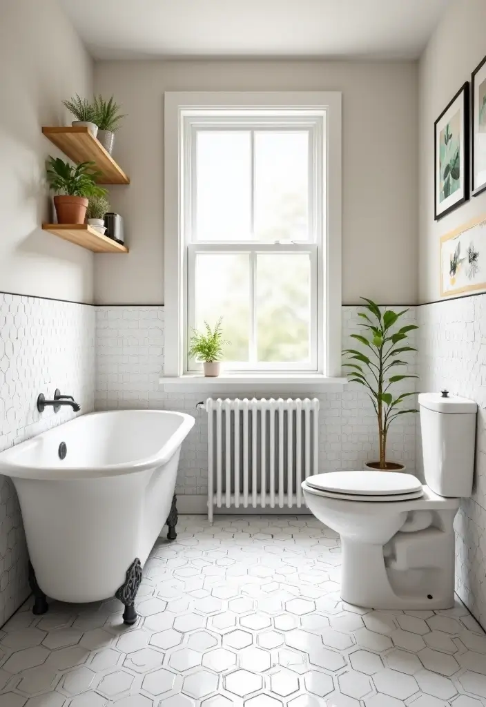 30 Hexagon Floor Tile Bathroom Ideas That Look Stunning 1 30 Hexagon Floor Tile Bathroom Ideas That Look Stunning - 1. Classic White Hexagon Tiles