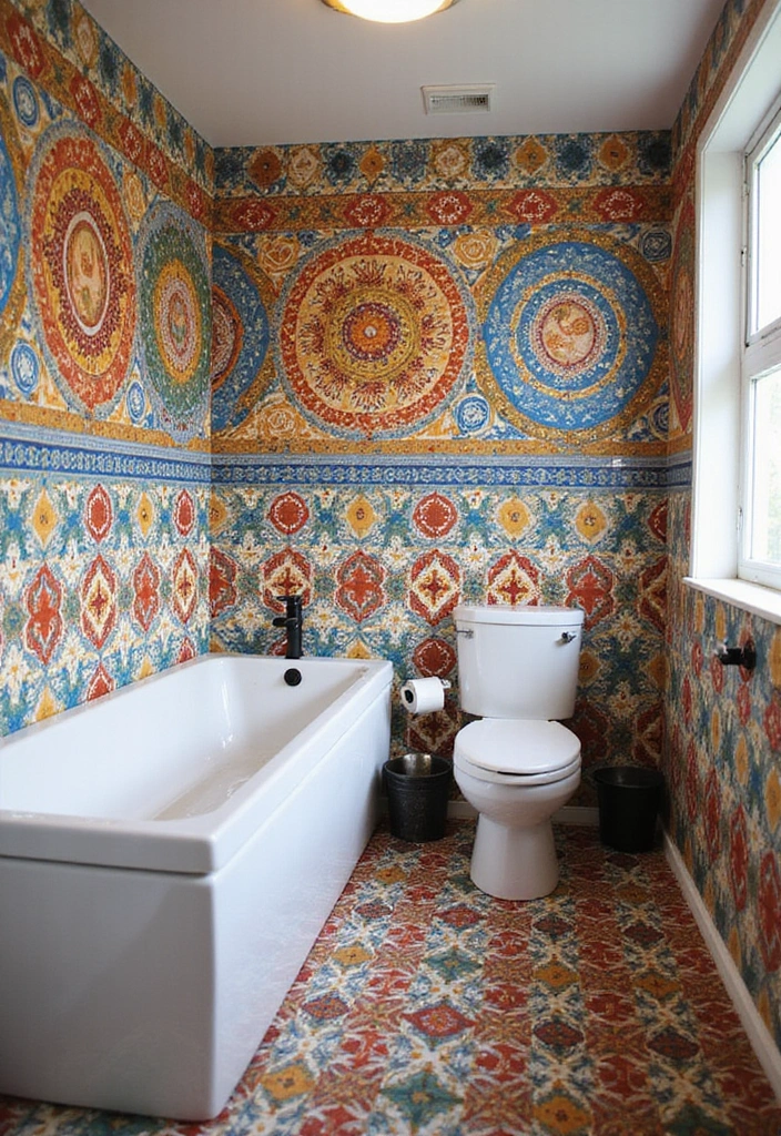 30 Hexagon Floor Tile Bathroom Ideas That Look Stunning 18 30 Hexagon Floor Tile Bathroom Ideas That Look Stunning - 18. Artistic Flair with Painted Hexagon Tiles