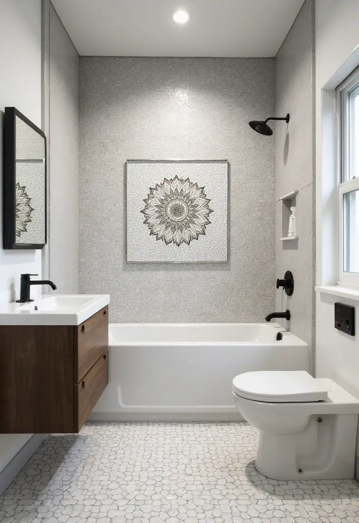 30 Hexagon Floor Tile Bathroom Ideas That Look Stunning 24 30 Hexagon Floor Tile Bathroom Ideas That Look Stunning - 24. Inlaid Design with Hexagon Tiles