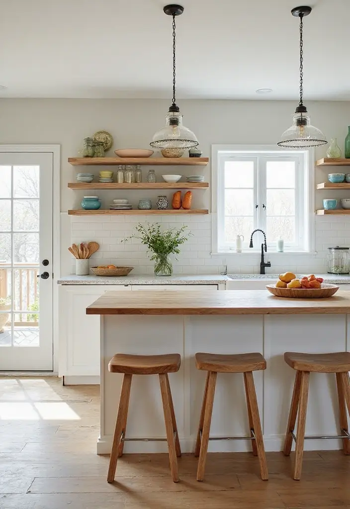 30 Kitchen Layouts with Island Floor Plans That Are Genius 15 30 Kitchen Layouts with Island Floor Plans That Are Genius - 15. The Open Shelving Island