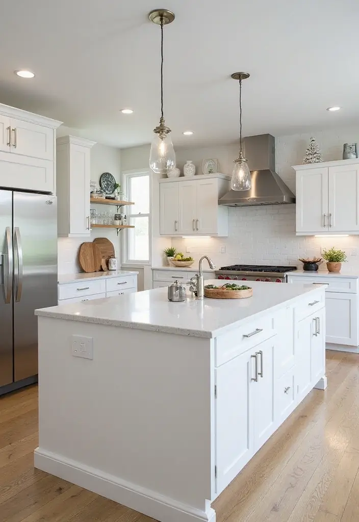 30 Kitchen Layouts with Island Floor Plans That Are Genius 26 30 Kitchen Layouts with Island Floor Plans That Are Genius - 26. The Timeless White Island