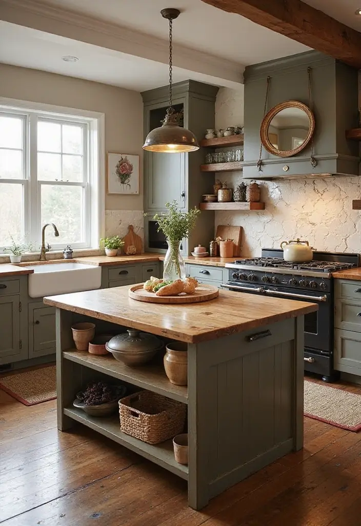 30 Kitchen Layouts with Island Floor Plans That Are Genius 7 30 Kitchen Layouts with Island Floor Plans That Are Genius - 7. The Rustic Farmhouse Island