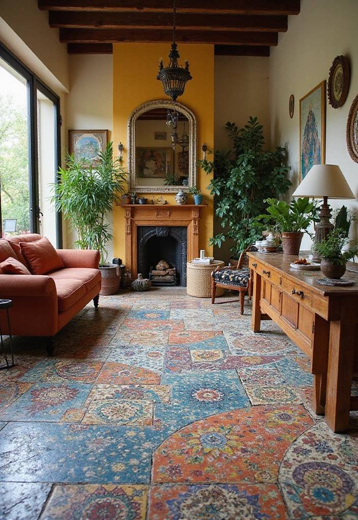 30 Tile Floor Living Room Designs That Add Texture 1 30 Tile Floor Living Room Designs That Add Texture - 1. Mosaic Magic