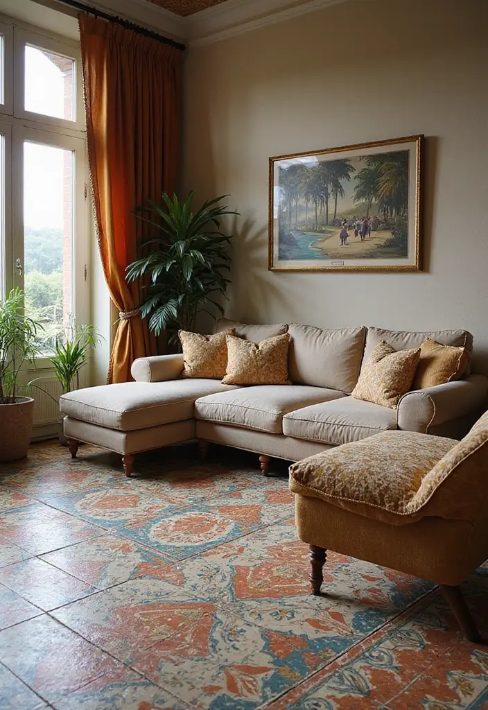 30 Tile Floor Living Room Designs That Add Texture 10 30 Tile Floor Living Room Designs That Add Texture - 10. Artistic Patterns