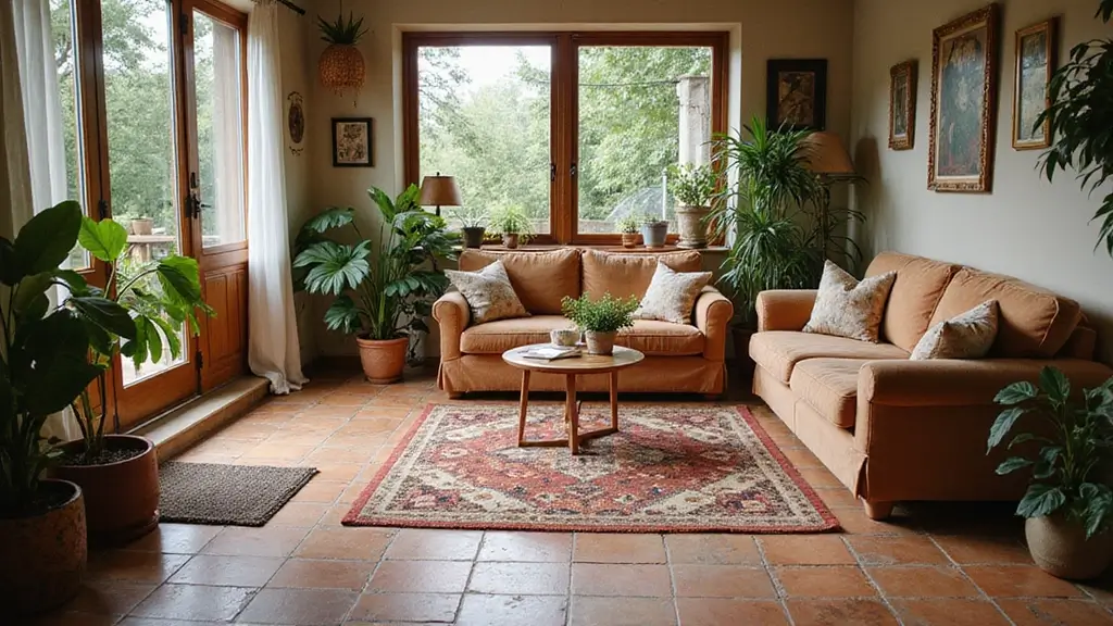 30 Tile Floor Living Room Designs That Add Texture