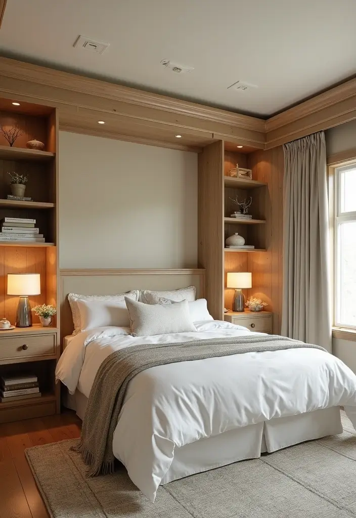 30 Two-Bedroom Floor Plans That Optimize Small Spaces 10 30 Two-Bedroom Floor Plans That Optimize Small Spaces - 10. Custom Built-Ins