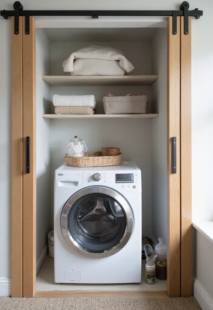 30 Two-Bedroom Floor Plans That Optimize Small Spaces 28 30 Two-Bedroom Floor Plans That Optimize Small Spaces - 28. Hidden Laundry Areas