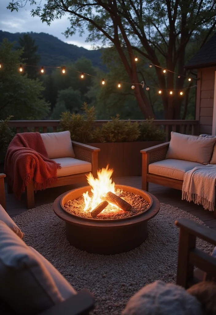 10 Bedroom Balcony Ideas for Simple Outdoor Enjoyment - 7. Cozy Fire Pit