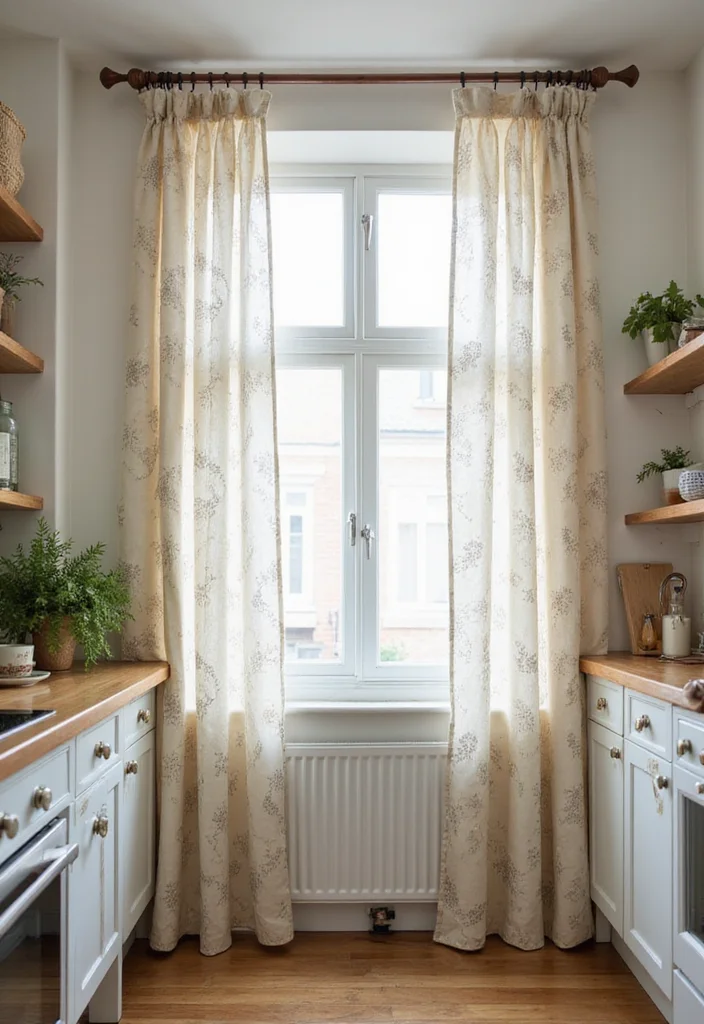 10 Curtain Ideas for Kitchens That Add Soft Light and Character - 4. Eco-Friendly Prints
